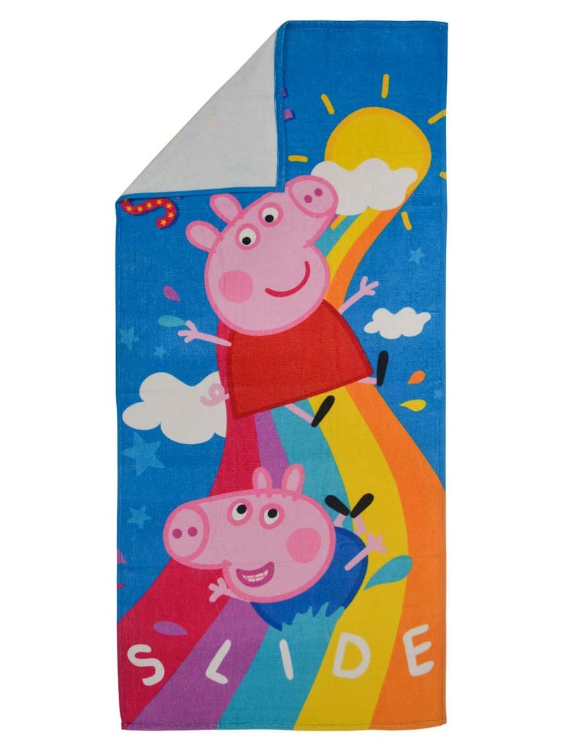 Athom Living Smile n Slide Peppa Pig Kids Cotton Bath Towel,Superhero Themed Soft & Absorbent Towel for Boys & Girls, 60x120cm, 350GSM - Image 4