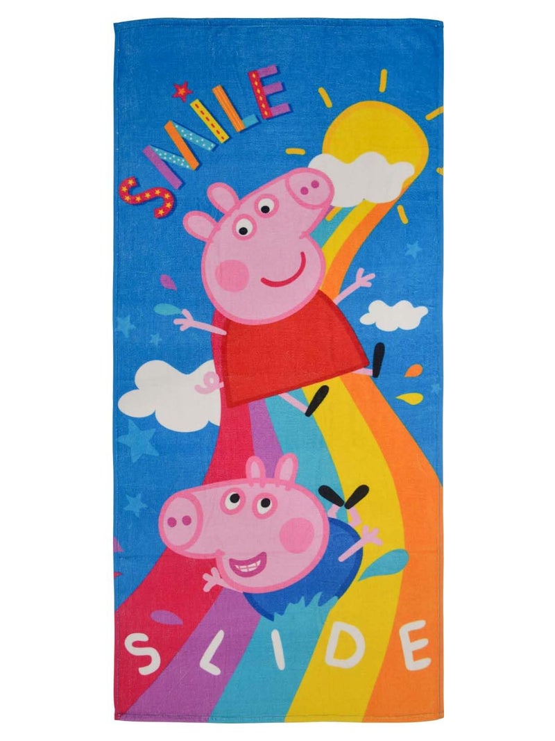 Athom Living Smile n Slide Peppa Pig Kids Cotton Bath Towel,Superhero Themed Soft & Absorbent Towel for Boys & Girls, 60x120cm, 350GSM - Image 5
