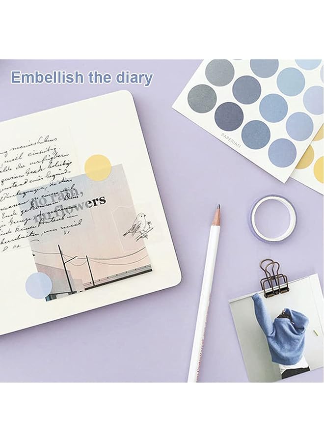 erorex Washi Tape Set 4 Colors 76 Pcs Colorful Coding Dot Sticker Labels 16 Sheets Multi Styling Round And Square Sticker For Planners Scrapbook Diary Memo Diy Crafts Gift Decoration  - Image 3