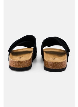 Algspar Men Velcro Closure Cork Sandals, Black  - Image 4