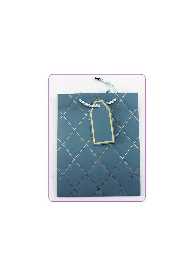 AL QADAH Paper Gift Bag 10x18x23Cm Blue Color  - Image 3