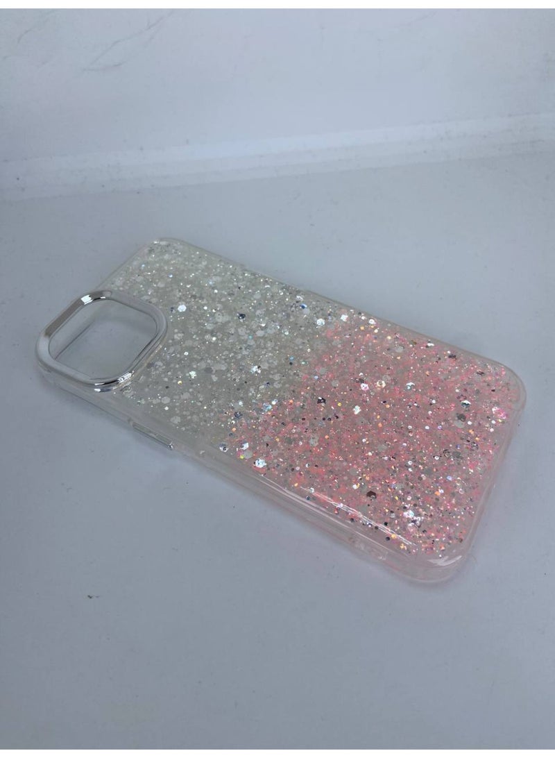 Case For iPhone Case, Clear Glitter Bling Sparkly, Soft TPU Frame Bumper, Hard-Back Cover for Women & Girls, Transparent Protective Phone Case (Glitter Pink & Silver, iPhone 11) - Image 2