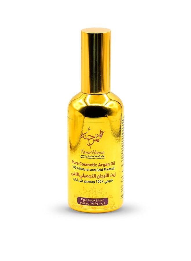 TamrHenna - Pure Cosmetic Argan Oil Cold Pressed Organic Moroccan Argan Oil 100% Pure Natural Moisturizing Hair Oil Body Oil Face Oil Deeply Moisturizing, Anti-Aging Chemical Free 100 ml - Image 1