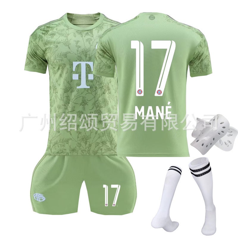 Bayern 23-24 Football Uniform Suit Mens No. 9 Kane Second Away Football Jersey Adult and Kidsrens Game Training Uniform Group Purchase No. 17+socks+guards