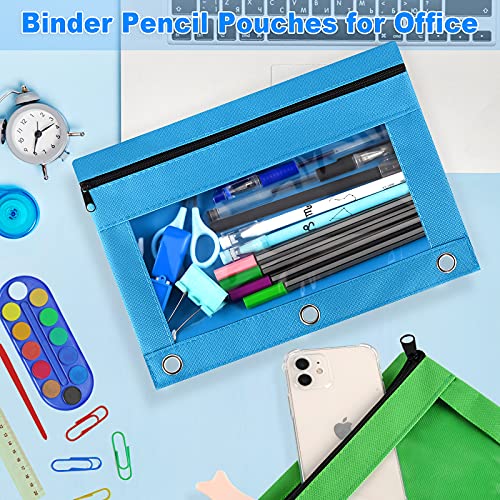 Gloween Pencil Pouch for 3 Ring Binder, 36 Pack Zipper Pencil Pouches/Case in Assorted Color, Durable Binder Pencil Pouch/Bag for Office School Supplies (6 Colors) - Image 3