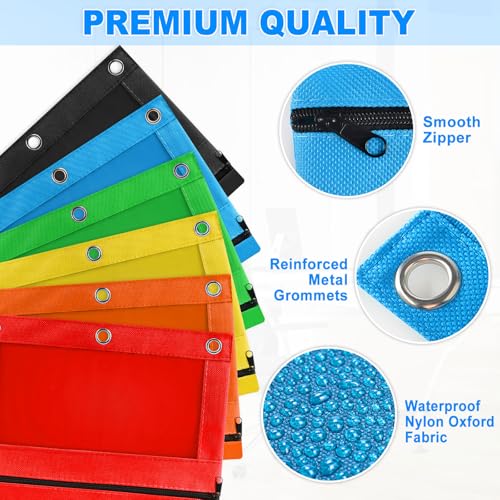 Gloween Pencil Pouch for 3 Ring Binder, 36 Pack Zipper Pencil Pouches/Case in Assorted Color, Durable Binder Pencil Pouch/Bag for Office School Supplies (6 Colors) - Image 4