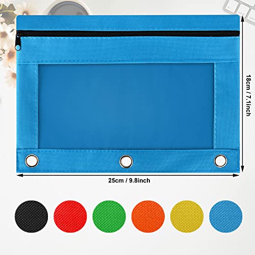 Gloween Pencil Pouch for 3 Ring Binder, 36 Pack Zipper Pencil Pouches/Case in Assorted Color, Durable Binder Pencil Pouch/Bag for Office School Supplies (6 Colors) - Image 5