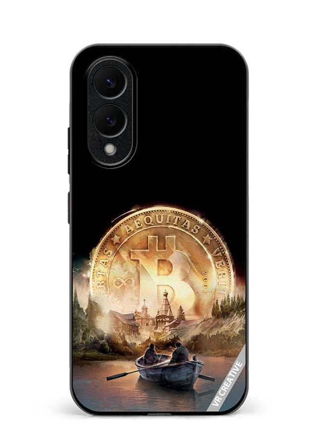 VR CREATIVE Protective Case Cover For Samsung Galaxy S25 Edge River Of Bitcoin Design Multicolour