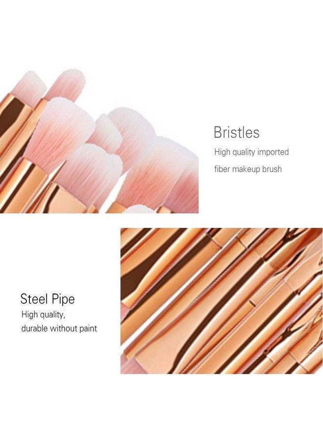 Tenmon Eye Brush Set 20 Pcs Unicorn Eyeshadow Eyeliner Blending Crease Kit Makeup Brushes Make Up Foundation Eyebrow Eyeliner Blush Cosmetic Concealer Brushes (Rose Gold) - Image 4