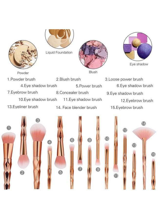 Tenmon Eye Brush Set 20 Pcs Unicorn Eyeshadow Eyeliner Blending Crease Kit Makeup Brushes Make Up Foundation Eyebrow Eyeliner Blush Cosmetic Concealer Brushes (Rose Gold) - Image 5