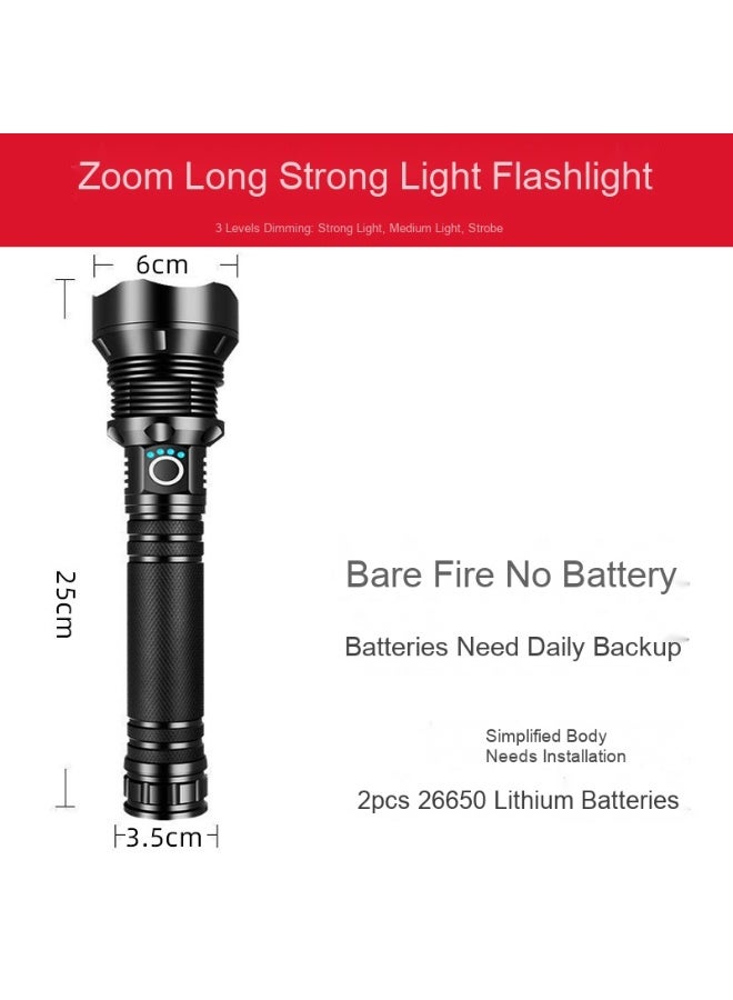 NIBEMINENT P50 P70 Rechargeable LED Flashlight - High Brightness, 3 Adjustable Modes, USB Quick Charge