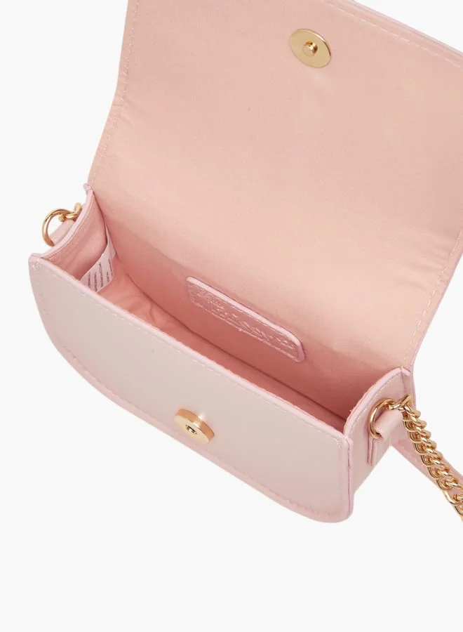 Little Missy Girls Pearl Embellished Crossbody Bag with Magnetic Button Closure