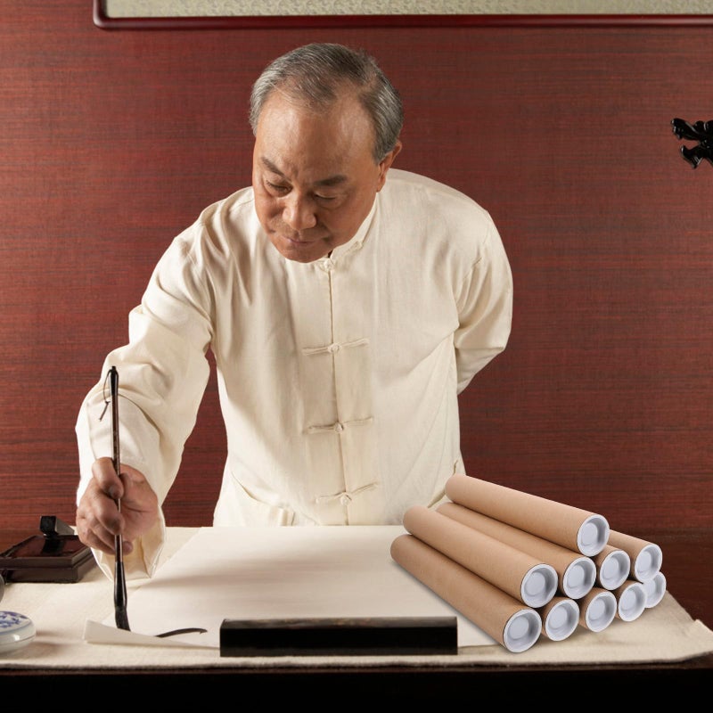 Mailing Tubes 1.5x12 Inches with Lids Kraft Paper Poster Storage for Artwork Documents - Image 5