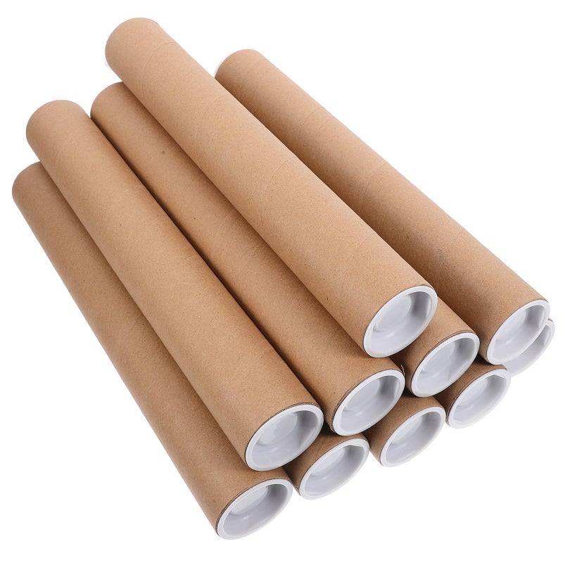 Mailing Tubes 1.5x12 Inches with Lids Kraft Paper Poster Storage for Artwork Documents - Image 2