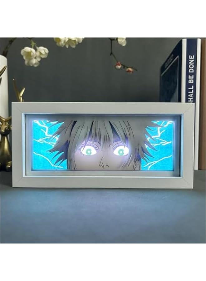 جهاز إضاءة من الورق من JJK، مصباح أنمي، مصباح فوشيغورو ميغومي، مصباح محفور من الورق، صندوق ظل ثلاثي الأبعاد، إطار، مصباح ليد ليلي، 16 لون متغير، إضاءة ليلية لتزيين غرفة النوم - Image 1