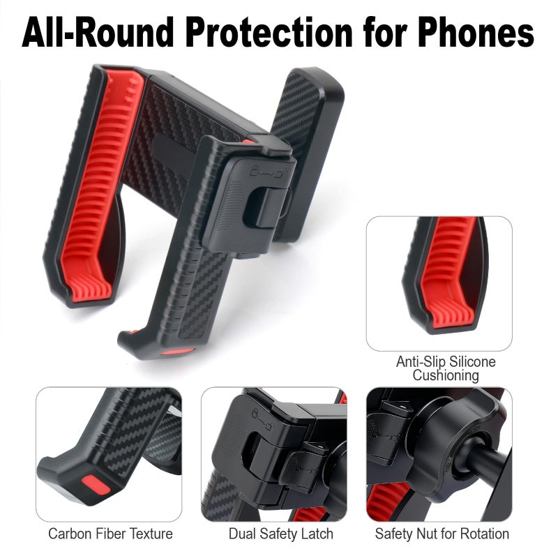 Haxmuti Magnetic Golf Cart Phone Holder, 8 N52 Strong Magnetic Base, Fits EZGO, Club Car, Yamaha, Golf Cart Phone Mount for iPhone, Samsung & Smartphones, Golf Cart Accessories for Men Women, Red - Image 4