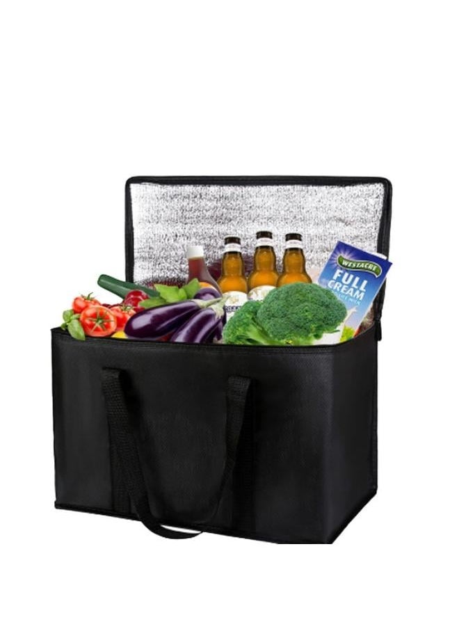 yongsheng Set of 2 Large Insulated Reusable Grocery Bags with Sturdy Zipper and Handles, Foldable Washable Heavy Duty Cooler Totes（It is a refrigerated bag that does not contain the contents inside）  - Image 2