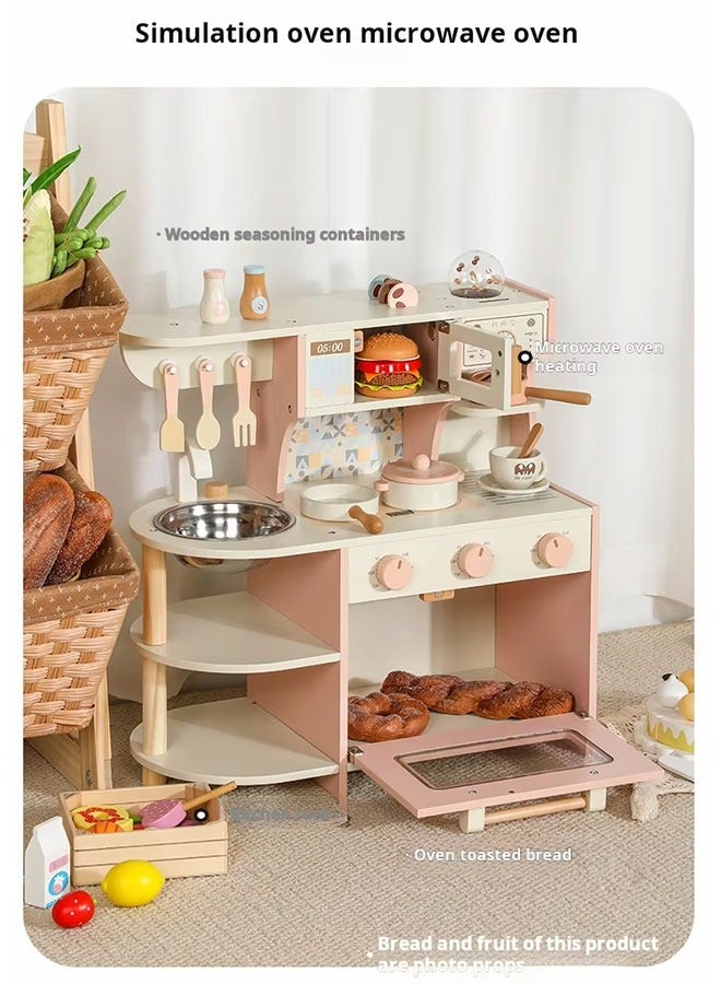 JSAITOYS Wooden Play Kitchen Coffee Machine Stove Educational Kid Puzzle Toy - Image 4