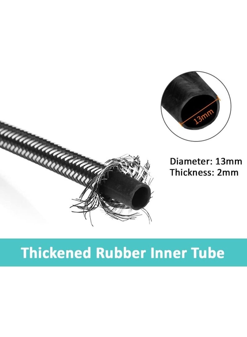 Rubik Flexible Braided Hose G1/2" Connector, 2 Pack 40cm Stainless Steel Hot & Cold Plumbing Pipe for Water Heater Toilet Seat Kitchen Bathroom Washbasin (Black) - Image 4