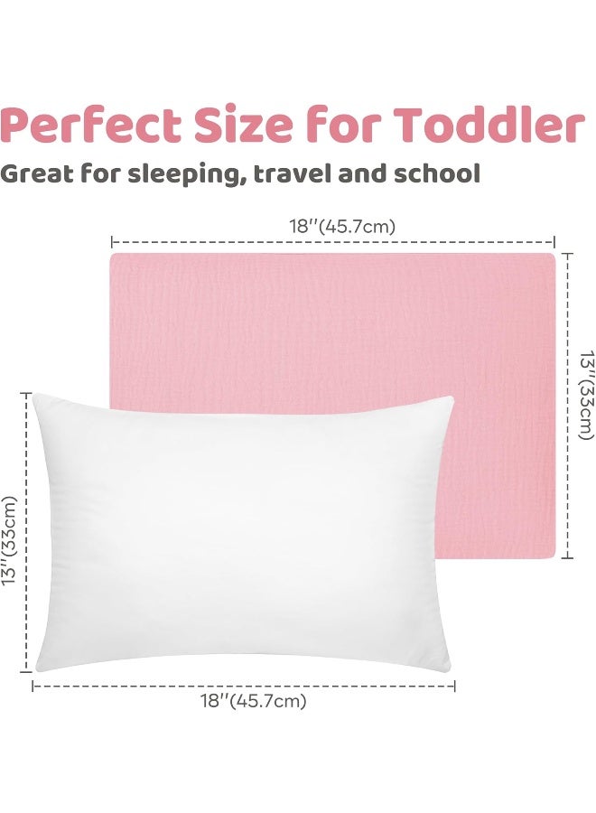 Pro Goleem Toddler Pillow with Muslin Pillow Case, Pink - Image 5