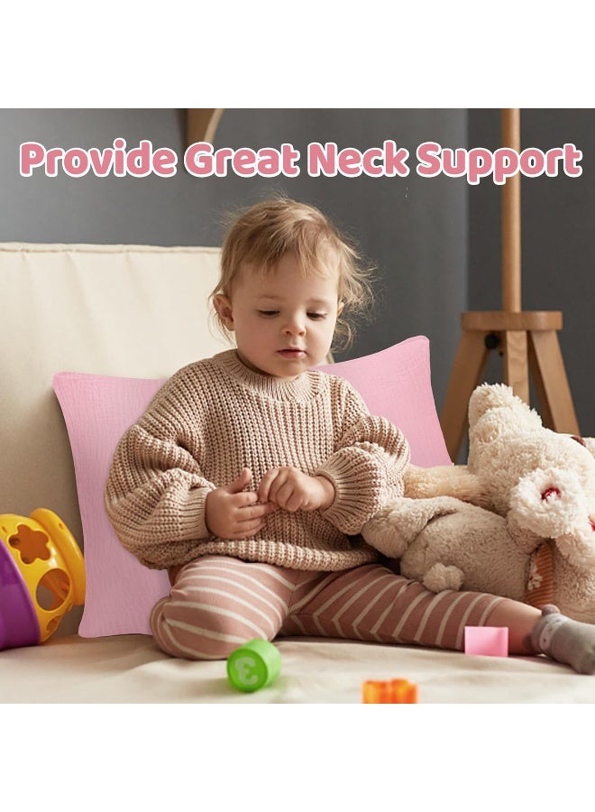Pro Goleem Toddler Pillow with Muslin Pillow Case, Pink - Image 4