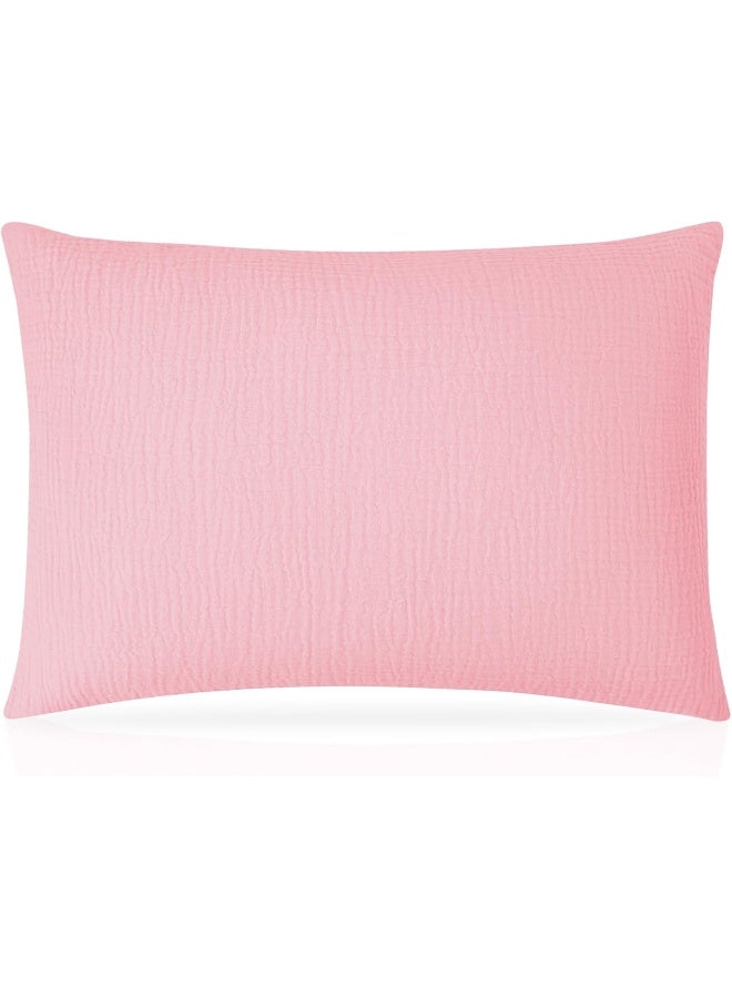 Pro Goleem Toddler Pillow with Muslin Pillow Case, Pink - Image 1