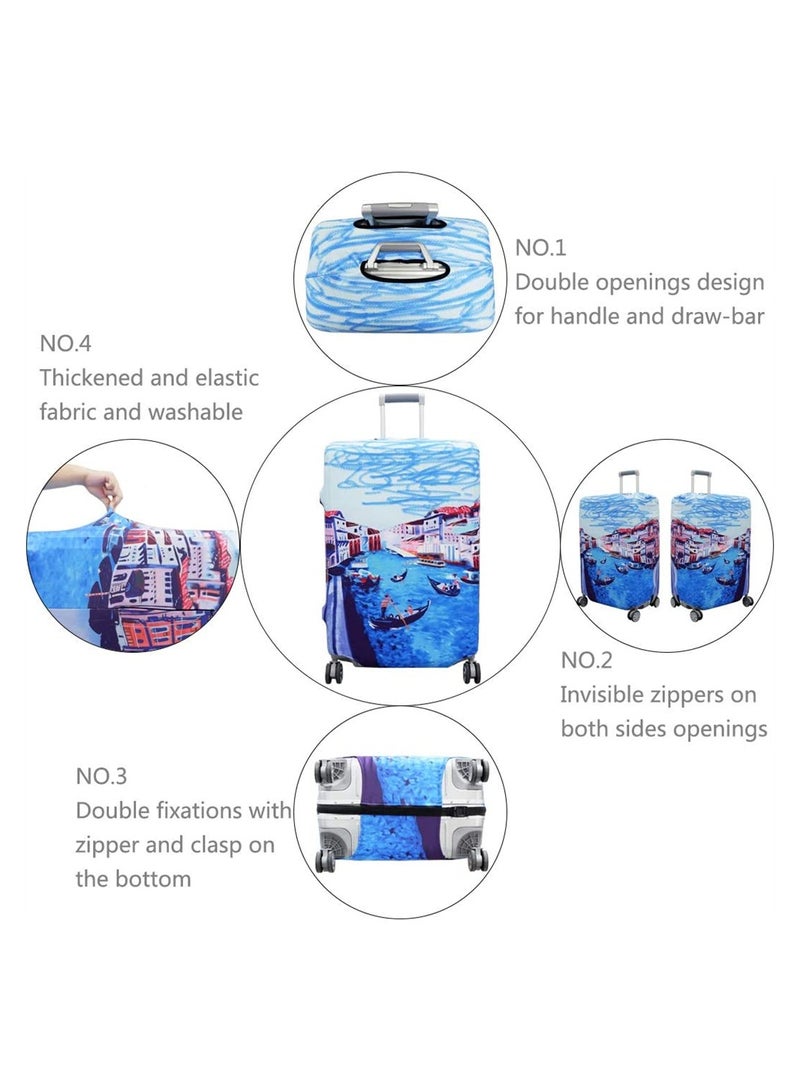 KASTWAVE Travel Luggage Cover, Thickened High Elastic Travel Suitcase Spandex Protective Cover, Suitcase Protector Jacket Washable Dust-proof Anti-thief Case for 25-28 Inch Luggage (L) - Image 2