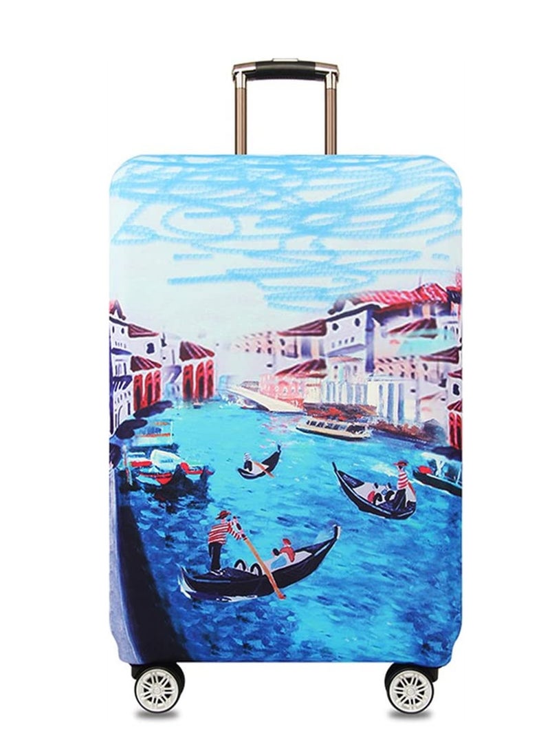 KASTWAVE Travel Luggage Cover, Thickened High Elastic Travel Suitcase Spandex Protective Cover, Suitcase Protector Jacket Washable Dust-proof Anti-thief Case for 25-28 Inch Luggage (L) - Image 1