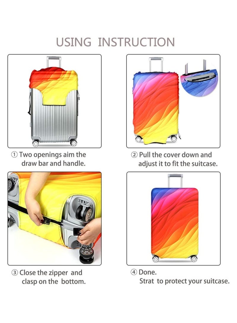 KASTWAVE Travel Luggage Cover, Thickened High Elastic Travel Suitcase Spandex Protective Cover, Suitcase Protector Jacket Washable Dust-proof Anti-thief Case for 25-28 Inch Luggage (L) - Image 4