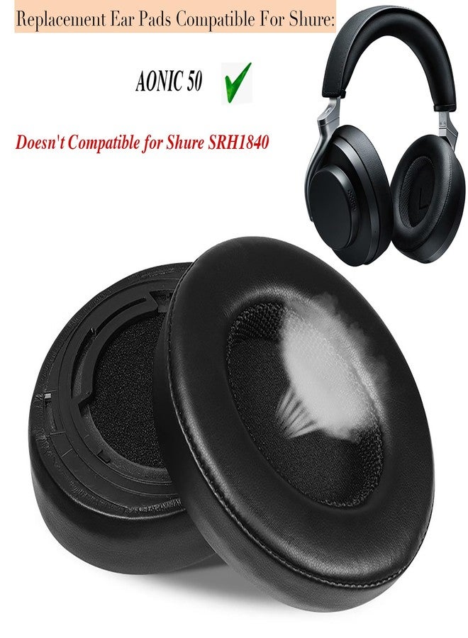 jingewell AONIC50 Replacement Ear Pads Ear Cushions for Shure AONIC 50 Wireless Noise Cancelling ANC Headphones, aonic 50 Memory Foam earpads Protein Leather Ear Pad Cups (Black) - Image 4