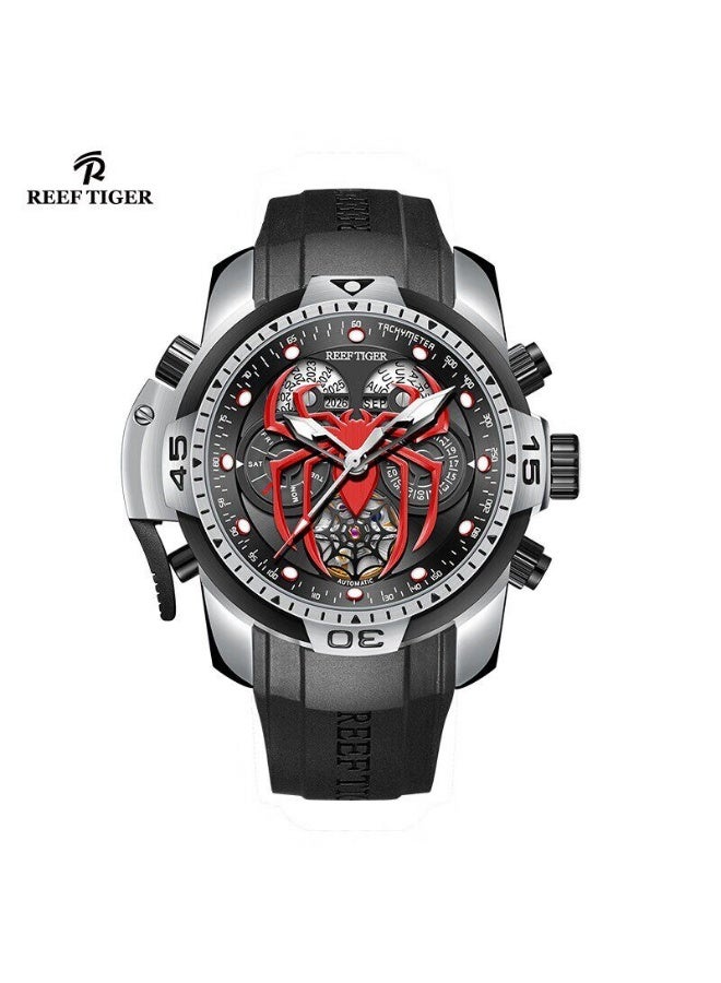 REEF TIGER high-end brand watch, fully automatic mechanical men's watch, fashionable waterproof night light large dial watch - Image 1
