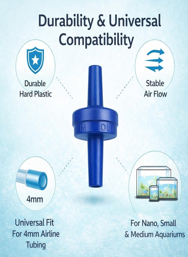 VAYINATO® 6 Pack (Blue) Aquarium Air Pump Check Valves | One-Way Non-Return Valves for 4mm Airline Tubing | Prevents Backflow & Protects Air Pump | Durable - Image 4