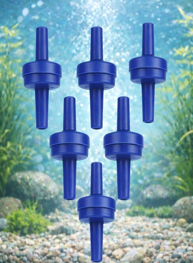 VAYINATO® 6 Pack (Blue) Aquarium Air Pump Check Valves | One-Way Non-Return Valves for 4mm Airline Tubing | Prevents Backflow & Protects Air Pump | Durable - Image 1