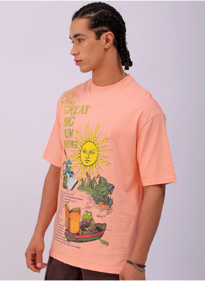 The Indian Garage Co Men Boxy Oversized Graphic Back Printed Round Neck Tshirt  - Image 3