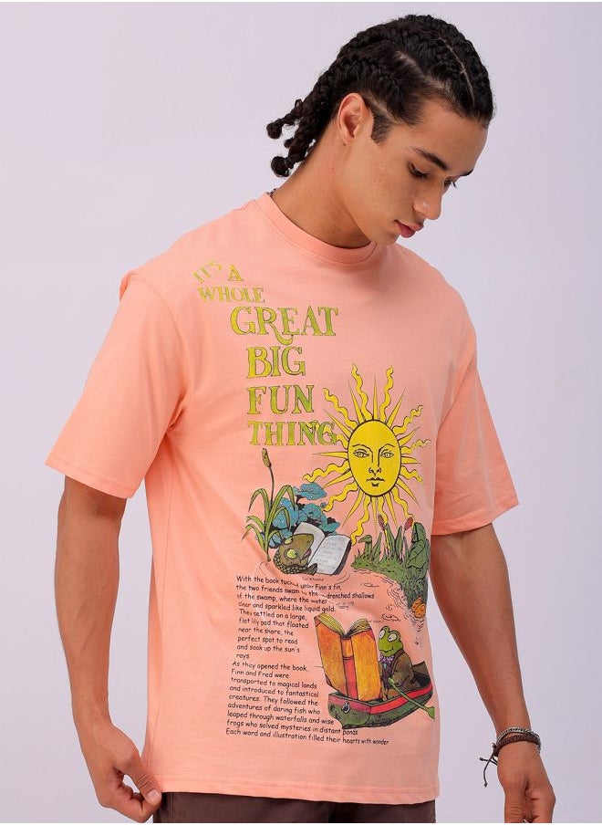 The Indian Garage Co Men Boxy Oversized Graphic Back Printed Round Neck Tshirt  - Image 4