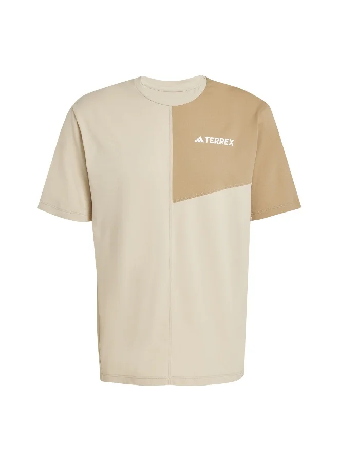 Adidas Adidas Mt Tee M Beige Hiking T-Shirts For Men
