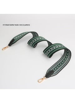 Arabest 1 x 5 pcs Bohemian Weave Strap Wide Crossbody #14 black leather head +5cm(V pattern) 