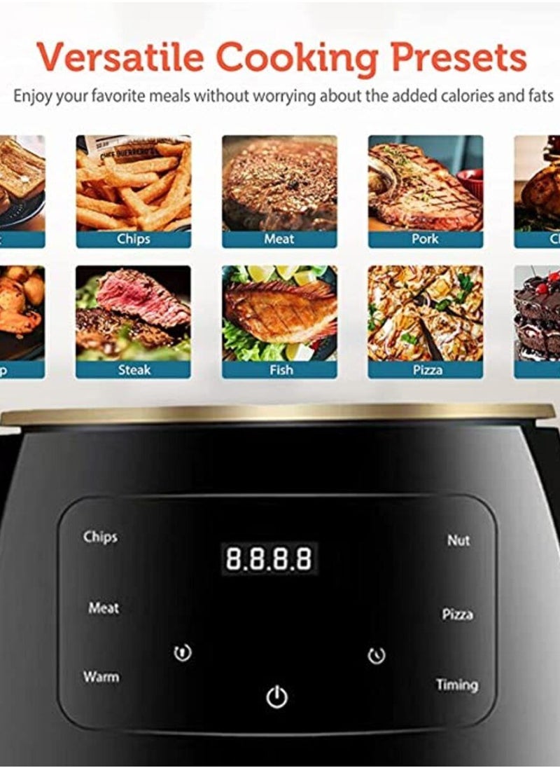 مقلاة هوائية سيلفر كريست مع شاشة LCD تعمل باللمس وتقنية الحمل الحراري السريع للهواء، سعة 6 لتر، 2400 واط