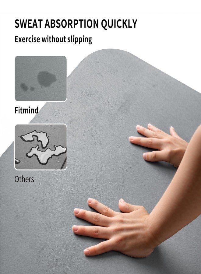 FITMIND Professional PU Rubber Yoga Mat, Double-Sided Non Slip Sweat Resistant Exercise Mat for Men Women, Comfortable Extra Long & Wide for Yoga, Pilates, Fitness, Home Gym, 72"×26.8"×0.18"(4.5mm)Thick - Image 3