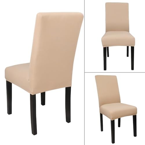 Keyroal Dining Room Chair Covers Set of 6, Stretch Solid Color Parsons Chair Slipcovers Spandex Removable Washable Kitchen Chair Protector Cover for Dining Room, Hotel, Ceremony - Image 3