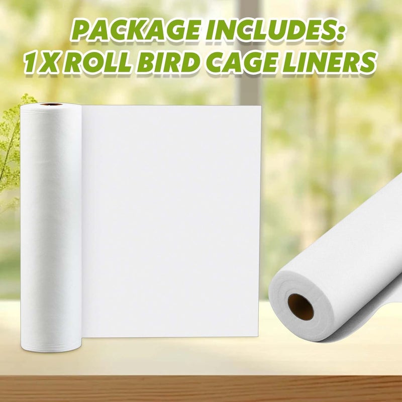 Drydiet 100 ft x 11 Inch Bird Cage Liner Disposable Cages Cushion Pad Mat Precut Absorbent Bird Cage Paper Large Parakeet Cage Liners Accessories for Pet Animal Bird Parrot (White) - Image 3