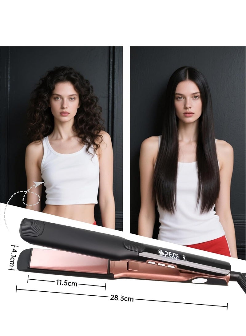 BESTIS 1.62” (Wide) Hair Straightener – Flat Iron with 20s Fast Heat-Up, 2-in-1 Straightener and Curler, Vibration Technology, LCD Temp Control Heats Up to 260°C, Dual Voltage, Anti-Frizz Styling for All Hair Types - Image 5