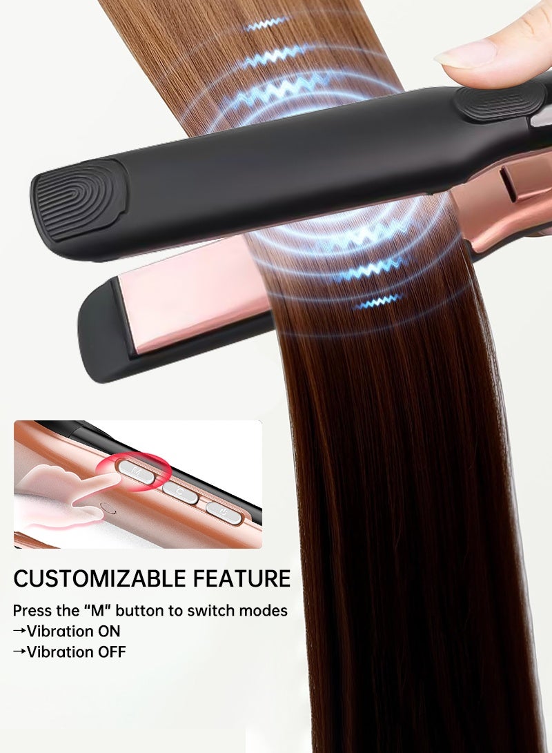 BESTIS 1.62” (Wide) Hair Straightener – Flat Iron with 20s Fast Heat-Up, 2-in-1 Straightener and Curler, Vibration Technology, LCD Temp Control Heats Up to 260°C, Dual Voltage, Anti-Frizz Styling for All Hair Types - Image 2