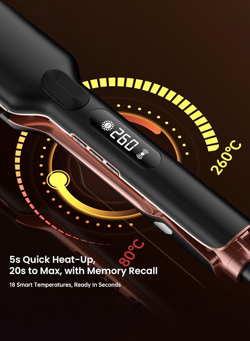 BESTIS 1.62” (Wide) Hair Straightener – Flat Iron with 20s Fast Heat-Up, 2-in-1 Straightener and Curler, Vibration Technology, LCD Temp Control Heats Up to 260°C, Dual Voltage, Anti-Frizz Styling for All Hair Types - Image 4