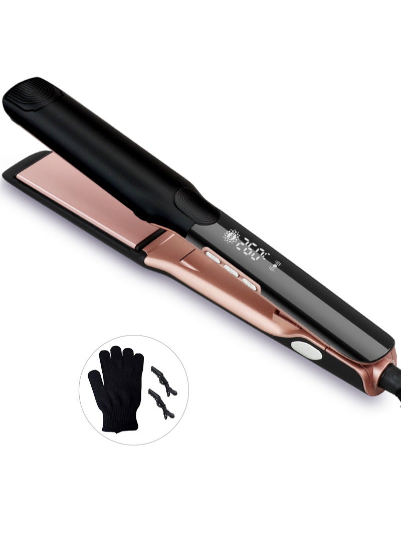 BESTIS 1.62” (Wide) Hair Straightener – Flat Iron with 20s Fast Heat-Up, 2-in-1 Straightener and Curler, Vibration Technology, LCD Temp Control Heats Up to 260°C, Dual Voltage, Anti-Frizz Styling for All Hair Types - Image 1