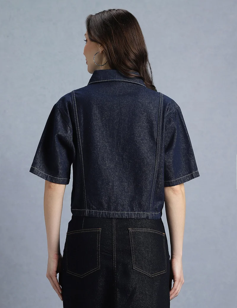 inkd  WOMEN'S DENIM CROP TOP|DARK KNIGHT| Women Apparel – Everyday Comfort Wear for Women | Best Price UAE