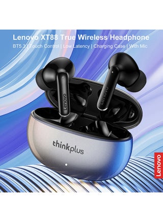 سماعات أذن إيربادز XT88 بصوت جهير ستيريو وتدعم تقنية الهاي فاي وبلوتوث 5.3 وتقنية لاسلكية حقيقية وبميكروفون مزدوج وخاصية تقليل الضوضاء وتحكم باللمس أسود - view 2
