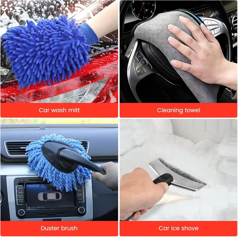 GUANJUNE 18Pcs Car Wash Cleaning Kit - Complete Detailing Set for Cars, Motorcycles, and Bikes - Image 5