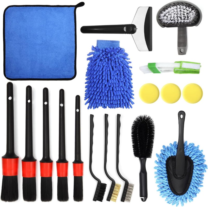 GUANJUNE 18Pcs Car Wash Cleaning Kit - Complete Detailing Set for Cars, Motorcycles, and Bikes - Image 1