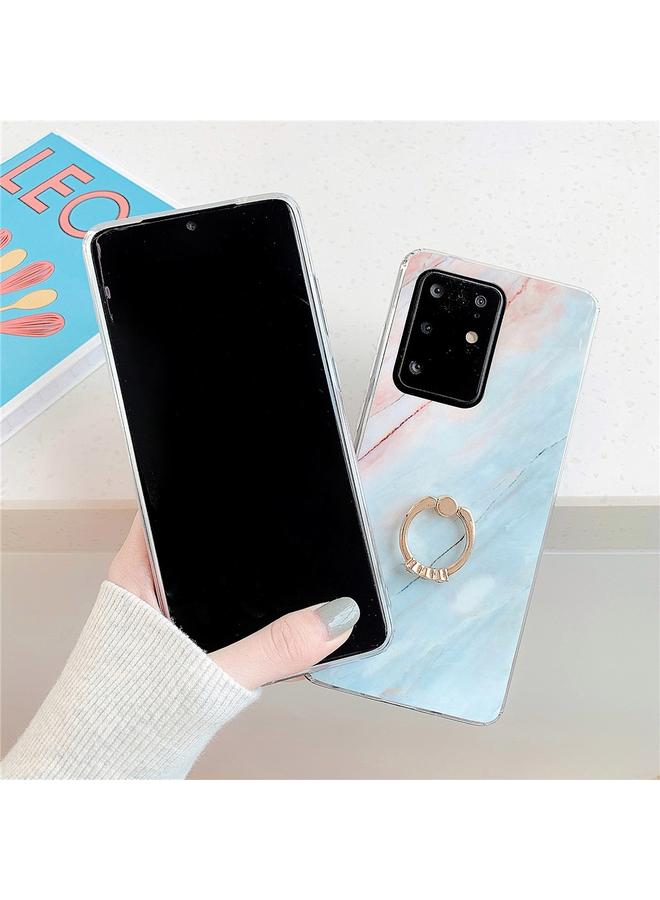 S-TOP Case For Huawei P40 TPU Smooth Marble with Ring Metal Rhinestone Bracket Mobile Phone Protective Case - Image 4